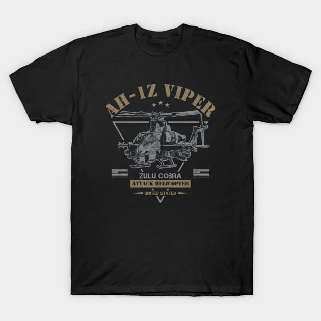 AH-1Z Viper "Zulu Cobra" Attack Helicopter T-Shirt by Military Style Designs